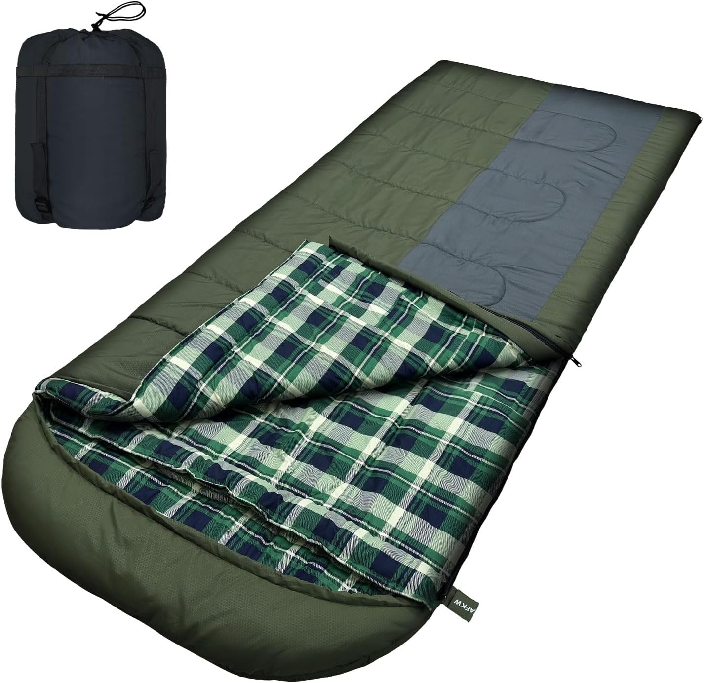 0 Degree Sleeping Bags Waterproof for Adults, Cold Weather Machine Washable Sleeping Bag with Compression Sack for 3-4 Season Camping Outdoor