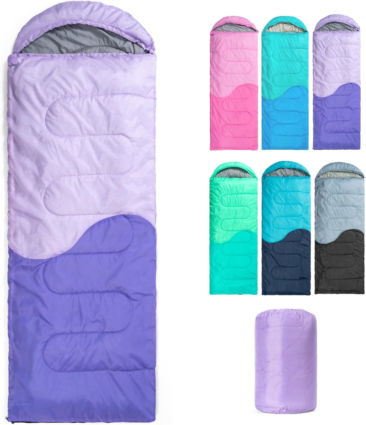 Sleeping Bag - 3 Seasons for Adults Boys Girls Camping Hiking - Warm Cold Weather Lightweight Portable with Compression Bag for Backpacking in Spring, Summer, Fall and Winter