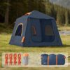 2-3 Person Inflatable Camping Tent, Waterproof Blow Up Tent with Electric Air Pump for Easy Inflation Setup, Portable Outdoor Glamping Tent for Adults Camping & Hiking