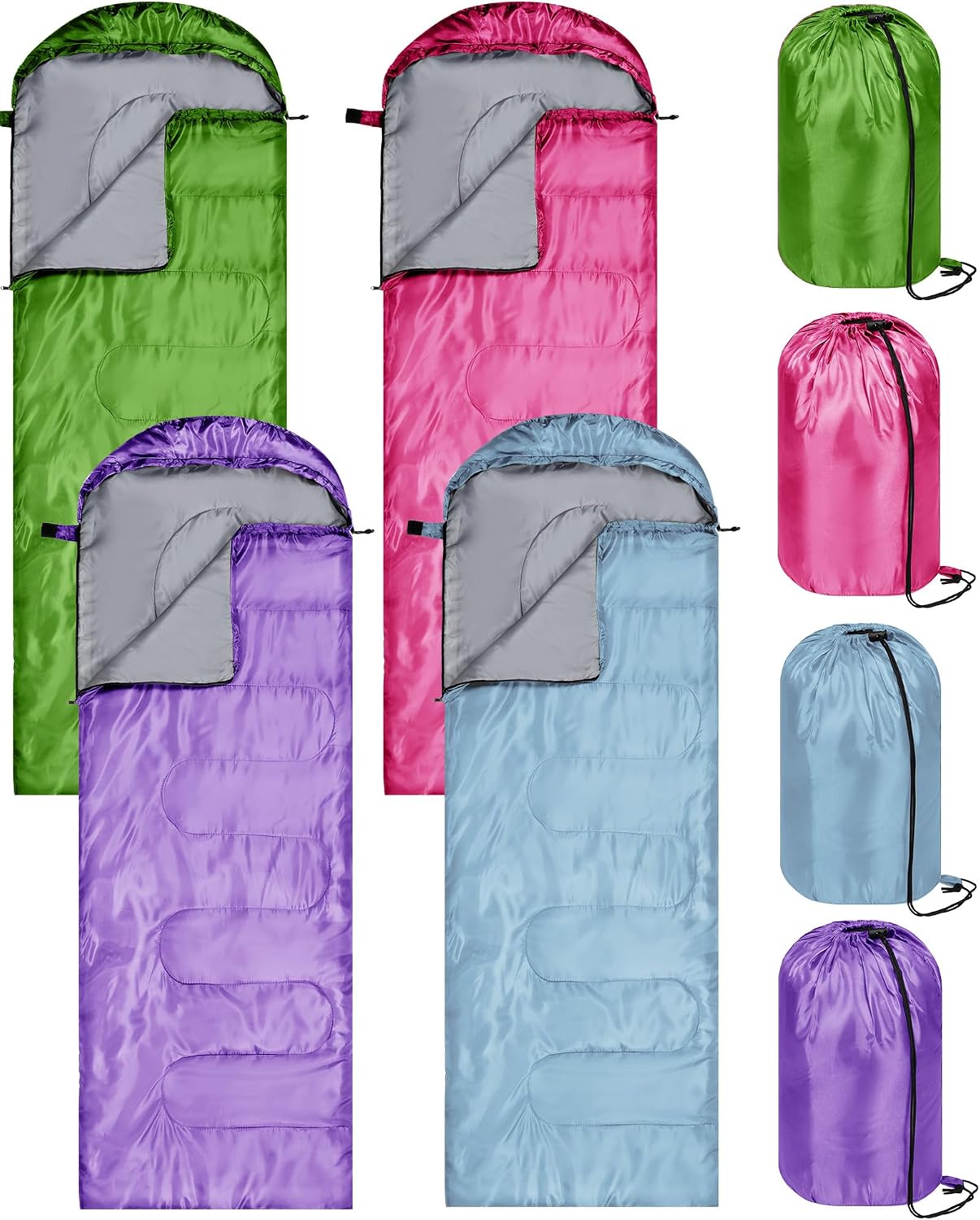 4 Pcs Camping Sleeping Bag for Adults Lightweight Packable Waterproof Camping Gear Equipment to Keep Warm for Outdoor Backpacking Hiking Travel
